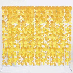 Занавес из бумажных кругов на нитях 5 шт х 2 м, ярко-желтый