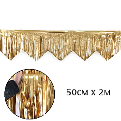 Занавес Дождик бахрома 50 см х 2 м, металлик матовый шампань
